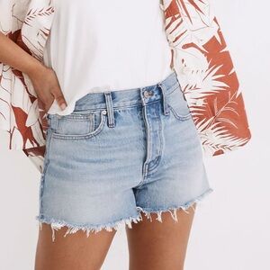 Madewell Relaxed Denim Shorts in Rosemount Wash: Destroyed Hem Edition